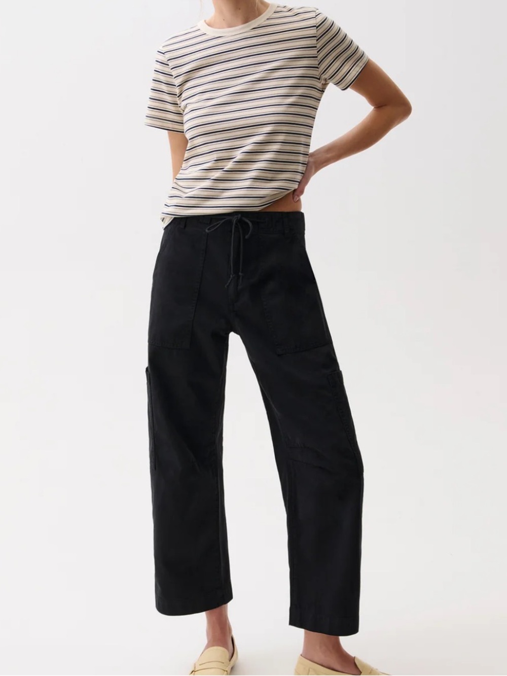 Pistola Sabrina Curved Utility Pants Washed Black Size 25 NWOT
